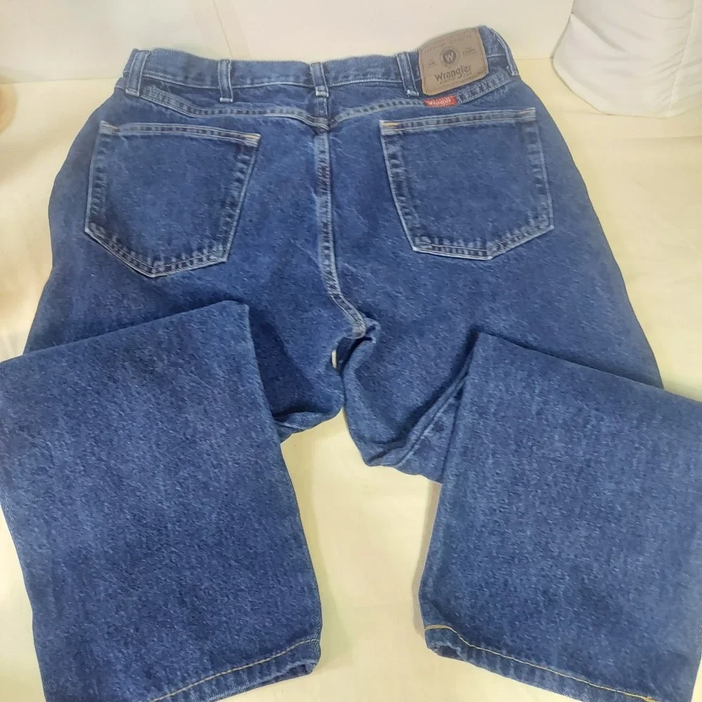 Wrangler Regular Fit Jeans‎ Mens 36x30 Dark Wash Denim Casual Pants Read!